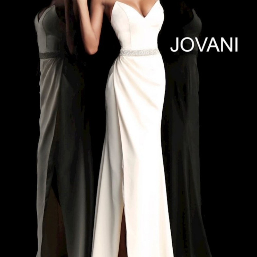 Jovani's BLACK gown with embellished waist belt